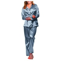 Бетиуао бельо за жени нощно кожично пижама нощно облекло костюм сатен пижами дълги разхлабени пижамни комплекти за бельо