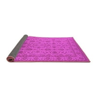 Ahgly Company Indoor Square Oriental Pink Traditional Area Rugs, 7 'квадрат