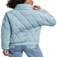 Glonme Plain Wear за жени с джобове работно палто Отворете предни палта светло синьо xxl