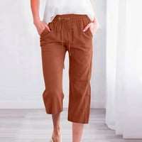 Airpow on Clearance Travel Pants Жени модни дамски ежедневни плътни цветове еластични разхлабени панталони направо широки панталони за крака с джобни жени панталони