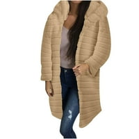 Топли зимни палта за жени с дълга дължина Екстремно студено време изходно облекло удобно термично пухкаво облицовано яке