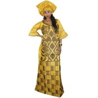 Африканска рокля за жени бродерия Bell Sleeve Wedding Guest Maxi рокля