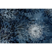 Мармонт хил - синьо флорално избухване живописен печат върху опаковано платно