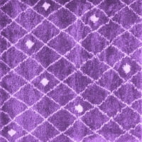 Ahgly Company Indoor Rectangle Trellis Purple Modern Area Rugs, 6 '9'