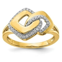 14k жълто злато полиран истински диамантен фантастичен пръстен