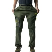 Мъжки плюс размер стриинг алпинизъм Бързи сухи панталони много джобови разглобяеми разединени панталони дрехи мъже мъже зелени m