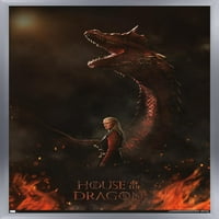 Къща на дракона - Daemon Dragon One Shit Sall Poster, 14.725 22.375 в рамка