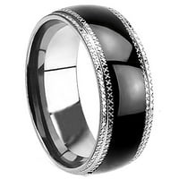 Неговият нейният стерлингов сребърен неръждаема стомана, съвпадащ сватбена лента за годежен пръстен за него