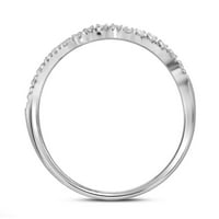 14k бяло злато кръгло диамантен булчински сватбен пръстен комплект CTW
