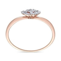 Карат Т. в. багет-шлифован диамант 14кт Розово злато сълза пръстен