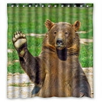 HelloDecor Taupe Bear душ завеса полиестер тъкан за баня декоративна завеса размер