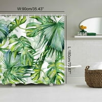 Новост тропическо зелено растение водоустойчива завеса за баня баня полиестер завеса с куки декор за дома 35. * 70.87