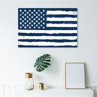 Американски знамена - Синьо, бяло