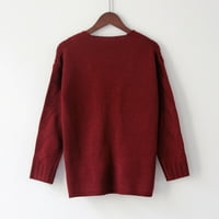 Кардигански пуловери за жени Модерни годни пуловер пуловер Ваканция V-образни пуловери за пуловери Red S