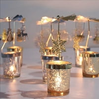 Uposao златни свещници, въртящи се романтично въртене, въртящи се карозел чай светлина свещи вечеря сватбен бар парти P
