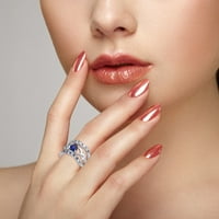 Keusn Claddagh сърце Аметист сватбен пръстен комплект сребърни модни бижута
