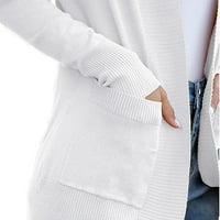 Женски жилетки с джобове Небрежни леки отворени преден кардиган пуловери