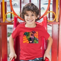 Tee Hunt Цветна младежки тениска на питбул Andy Ma Dog Lover собственик на домашен любимец осинови деца, червено, средно