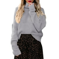 Мода за мъж дамски водолазник с дълъг ръкав туника пуловер плетен пуловер джъмпер върхове бледо дамски размит пуловер дамски дамски риза пот монограм квартал цип пуловер жени