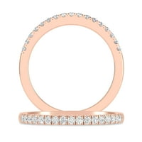 Карат 10K Rose Gold Round Lab Grown Micro Pave Bridal Wedding Band Ring за жени