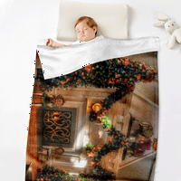 Елборн коледни щампи обичай одеяло пухкави и меки Плюш хвърлят одеяла руно фланел плюшени микрофибър одеяло Зимно одеяло за хол