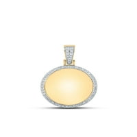 Macey Worldwide Jewelry 10k жълто злато мъжки диамантен памет кръг чар висулка 1- CTW