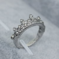 Heiheiup Diamond Encrusted Ring Fashion Simple Zircon Ring Прости личностни пръстени на персонаж Съответстващи пръстени Регулируеми