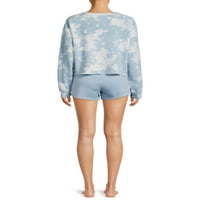 Грейсън социални жени и жените Плюс размер Графичен сън пуловер и шорти комплект, 2-парче