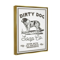 Ступел индустрии Реколта куче сапун знак графично изкуство Метални злато плаваща рамка платно печат стена изкуство, дизайн от Дафне Полсели