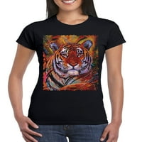 Юношеска тигрова черна тениска 2Х-голяма