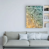 Изобразително изкуство 'Денвър Колорадо карта на улиците Тийл Ориндж' платно изкуство от Майкъл Томпсет