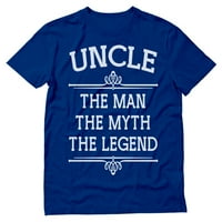 Чичо Мъжът Мит Легендата - Най -добра идея за подарък за чичо Мъжки тениска Средно синьо