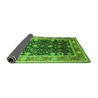 Ahgly Company Indoor Round Oriental Green Industrial Area Rugs, 3 'кръг