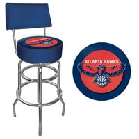 Търговска марка НБА Чикаго Булс 40 подплатени въртящ бар стол с гръб, хром