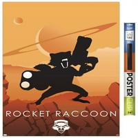 Marvel Heroic Silhouette - Rocket Raccoon Stall Poster, 22.375 34