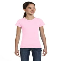 Marky G Apparel Girls's Shortlyeeve Crew Neck Solid тениски памук, XL, розово жълто хедър