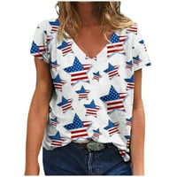 Клирънс американски флаг Принт 4-ти юли САЩ топ тениска