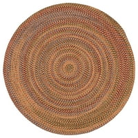 Колониални мелници 15 '15' оранжево и червено ръчно изработено кръгло зона за хвърляне на килим