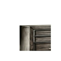 Бензара фино проектирана дървена нощна стойка с чекмеджета, сиво