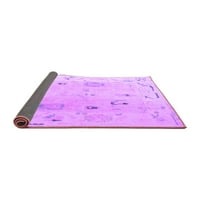 Ahgly Company Indoor Round Abstract Purple Modern Area Rugs, 6 'кръг