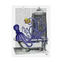 Марка изобразително изкуство 'октопод в баня' платно изкуство от фаб фънки