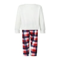 Franhais Christmas Family Pajamas Parent-Child Family Pajama Home Suit Sleepear Deer Pattern Top Top+ Plaid Pants