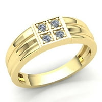 0,5ctw кръгло отрязани диамантени мъжки фантазия годишнина годежен пръстен солидна 10k роза, бяло или жълто злато GH SI1