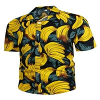 REJLUN BOYS Топс кокосово дърво ризи ревел v шия блуза лека тежка тежка всеки ден жълто 4xl