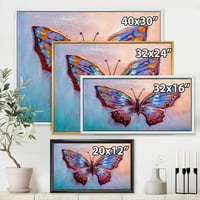 Дизайнарт' Антична синя пеперуда ' модерна рамка платно за стена арт принт