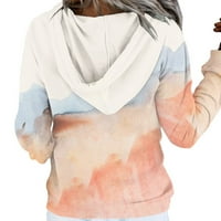 Качулки за женски цвят отпечатана модна горна риза с качулка с дълъг ръкав небрежен суичър цип пуловер цип