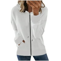 Loopsun зимни палта за жени ежедневни твърди качулки с дълъг ръкав ризи с цип от цип върхове върхове палто
