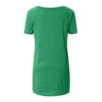 Дамски Върхове Рокля Ежедневни Плюс Размер Плътен Цвят Тениски Кръг Врата Хлабав Ризи С Къс Ръкав Удобни Блузи