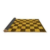 Ahgly Company Indoor Rectangle Checkered Yellow Modern Area Rugs, 8 '10'