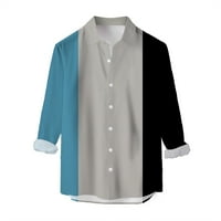 Мъжки ризи Мъжки дълги ръкави ивици самостоятелно отглеждане на риза топ блуза ежедневни стилни дрехи